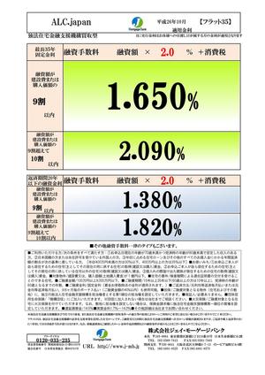 フラット35　10月金利